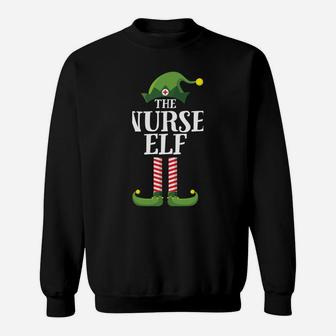 Nurse Elf Matching Family Group Christmas Party Pajama Sweatshirt | Crazezy