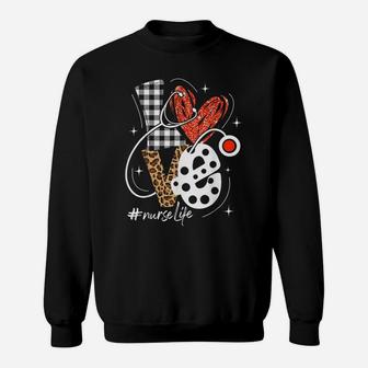 Nurse Life Rn Lpn Cna Healthcare Cheetah Heart Leopard Funny Sweatshirt | Crazezy