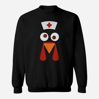 Nurse Turkey Face Funny Thanksgiving Shirt For Nurse Sweatshirt | Crazezy