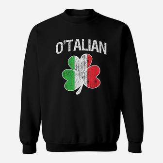 O'alian Italian Shamrock Flag Italy Pride Irish Sweatshirt - Thegiftio UK