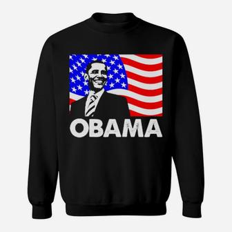 Obama American Flag Sweatshirt - Monsterry