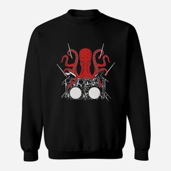 Octopus Drummer Music Lover Graphic Sweatshirt | Crazezy