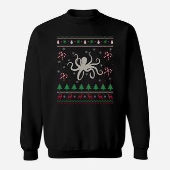 Octopus Lover Xmas Gift Ugly Octopus Christmas Sweatshirt Sweatshirt | Crazezy