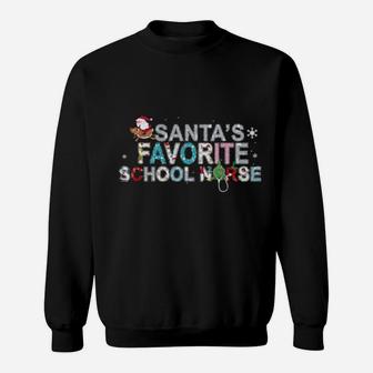 Official Santa's Favorite School Nurse Sweatshirt - Monsterry