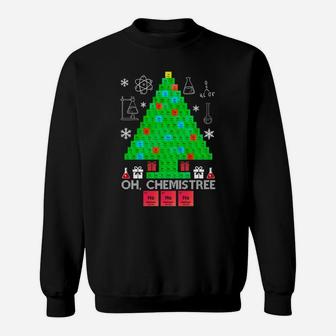 Oh Chemist Tree Chemistree Funny Science Chemistry Christmas Sweatshirt | Crazezy