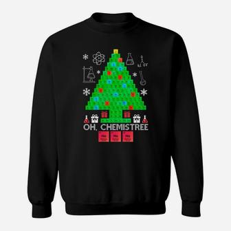 Oh Chemist Tree Chemistree Funny Science Chemistry Christmas Sweatshirt Sweatshirt | Crazezy