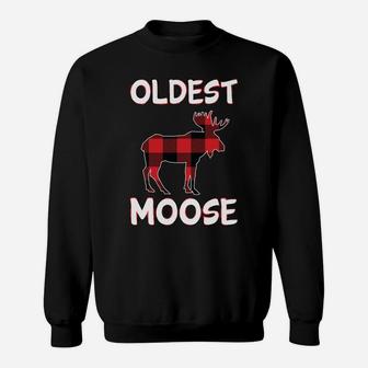 Oldest Child Shirt Boys Girls Gift Moose Siblings Christmas Sweatshirt Sweatshirt | Crazezy