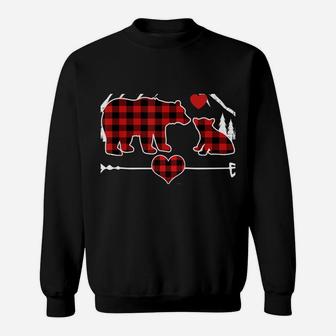 Oma Bear Christmas Pajama Red Plaid Buffalo Family Gift Sweatshirt | Crazezy AU