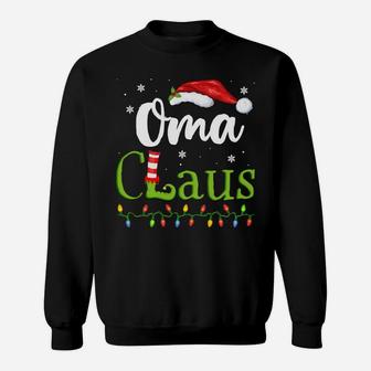 Oma Claus Funny Grandma Santa Pajamas Christmas Gift Idea Sweatshirt | Crazezy
