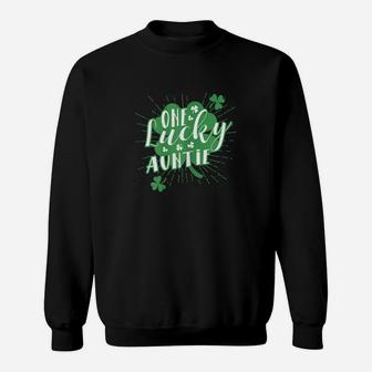 One Lucky Auntie Irish Shamrock St Patricks Day Sweatshirt