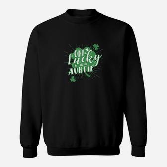 One Lucky Auntie Irish St Patricks Day Shamrock Cute Sweatshirt - Monsterry