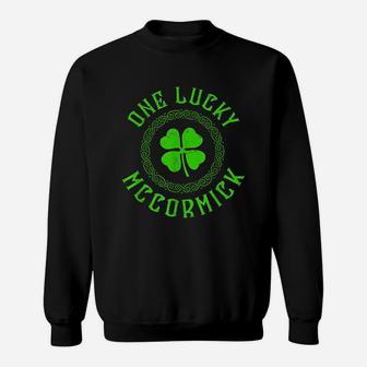One Lucky Mccormick Irish Last Name Distressed Sweatshirt | Crazezy UK