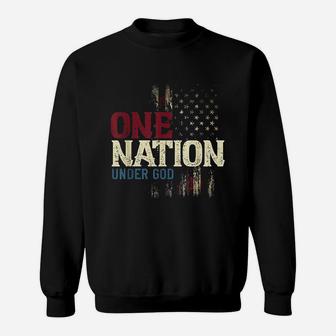 One Nation Under God American Flag Sweatshirt | Crazezy