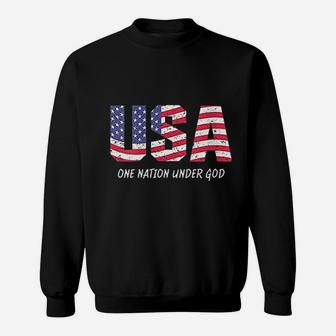 One Nation Under God American Flag Usa Sweatshirt | Crazezy DE