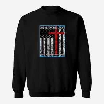 One Nation Under God With Flag Sweatshirt | Crazezy DE