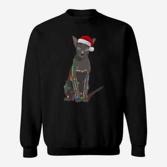 Oriental Shorthair Christmas Lights Xmas Cat Lover Sweatshirt Sweatshirt | Crazezy AU