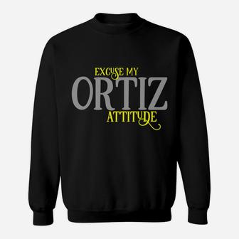 Ortiz Vintage Funny Attitude Proud Family Reunion Surname Sweatshirt | Crazezy DE
