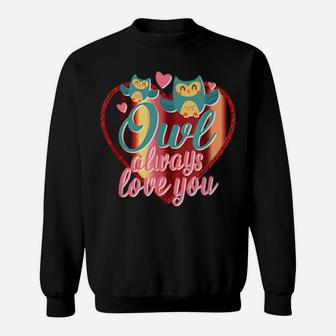 Owl Always Love You Valentine Lace Heart Cute Sweatshirt - Monsterry