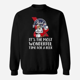 Pabst-Blue-Ribbon-Its-The-Most-Wonderful-Time-For-A-Beer Sweatshirt - Monsterry AU