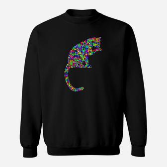 Pac-Man Mosaik Design Herren Sweatshirt in Schwarz, Retro Arcade Motiv - Seseable