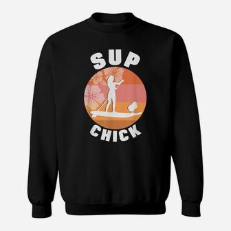 Paddleboard Sup Chick Girl Flower Sweatshirt | Crazezy DE