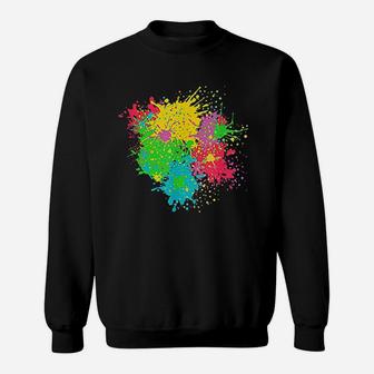 Paint Splashes Splatter Abstract Colourful Design Sweatshirt | Crazezy AU