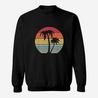 Palm Tree Retro Tropical Beach Sweatshirt - Thegiftio UK