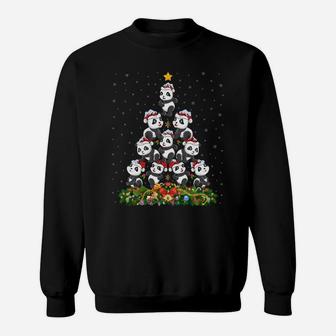 Panda Xmas Tree Gift Santa Hat Panda Christmas Sweatshirt Sweatshirt | Crazezy UK