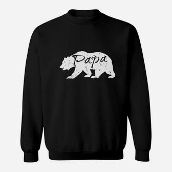 Papa Bear Distressed Father Day Sweatshirt | Crazezy
