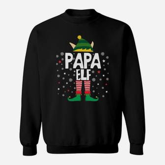 Papa Elf Funny Christmas Gifts For Dad Matching Pajama Party Sweatshirt Sweatshirt | Crazezy