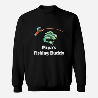 Papa Fishing Buddy Grandson Or Granddaughter Fish Sweatshirt | Crazezy AU