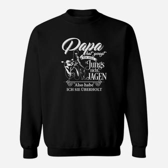 Papa Motorradfahrer Spruch Sweatshirt für Herren in Schwarz - Seseable