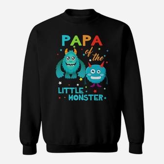 Papa Of The Little Monster Birthday Monster Sweatshirt | Crazezy DE