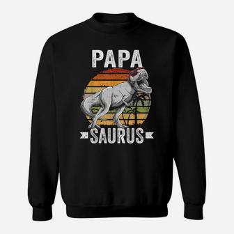 Papa Saurus Dinosaur Papasaurus Family Matching T Rex Sweatshirt | Crazezy DE