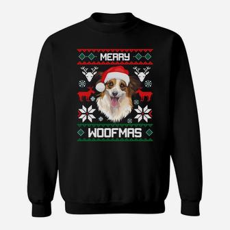 Papillon Merry Woofmas Gift For Christmas Dog Xmas X-Mas Sweatshirt Sweatshirt | Crazezy