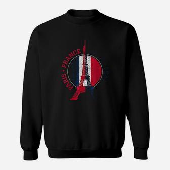 Paris France Eiffel Tower French Flag Travel Sweatshirt | Crazezy UK