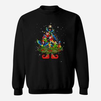 Parrots Christmas Tree Lights Funny Santa Hat Lover Sweatshirt | Crazezy DE