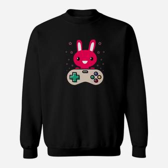 Pastel Kawaii Gamer Bunny Rabbit Gift Sweatshirt - Thegiftio