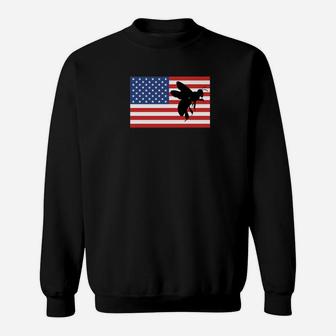Patriotic Bee Silhouette American Flag Apiary Gift Sweatshirt - Thegiftio UK