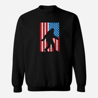 Patriotic Bigfoot American Flag Bigfoot Sweatshirt - Thegiftio UK