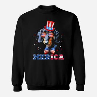 Patriotic Dachshund 4Th Of July American Flag Merica Sweatshirt - Monsterry