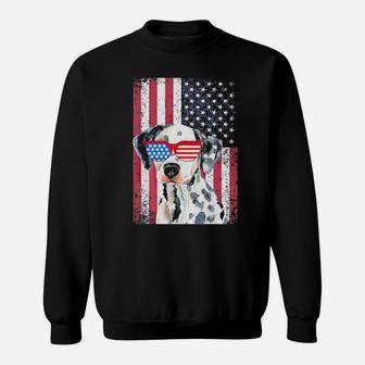 Patriotic Dalmatian 4Th Of July Sunglasses Usa American Flag Sweatshirt - Monsterry