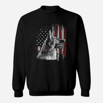 Patriotic German Shepherd American Flag Dog Gift Men Women Sweatshirt | Crazezy