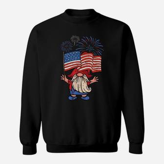 Patriotic Gnome 4Th Of July American Flag Independence Day Sweatshirt | Crazezy