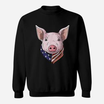 Patriotic Pig American 4Th Of July Pig Usa American Flag Sweatshirt | Crazezy CA