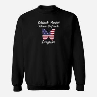 Patriotisches Sweatshirt in Schwarz mit Amerikanischer Flagge & Deutschem Text - Seseable