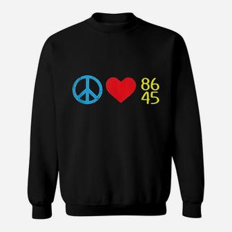 Peace Love 8645 Funny Impeach Resist 86 45 Sweatshirt | Crazezy DE