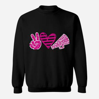 Peace Love Cheer Cheerleader Teen Girls Funny Cheerleading Sweatshirt | Crazezy DE