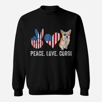 Peace Love Corgi Dad Mom American Flag Corgi Dog Lover Owner Zip Hoodie Sweatshirt | Crazezy AU