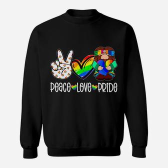 Peace Love Gay Pride Hippie Gnome Rainbow Lgbt Sweatshirt | Crazezy DE